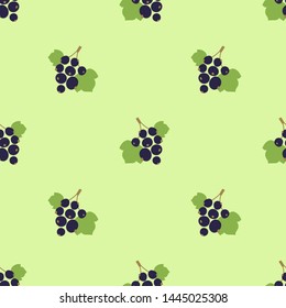Black currant seamless pattern. Vector berries. Kid's fashion print. Design elements for textile or clothes. Hand drawn doodle repeating delicacies. Cute background patterns for baby items