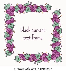 Black currant square hand drawn square