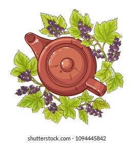 black currant tea illustration