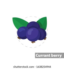 black currant vector flat illustration icon