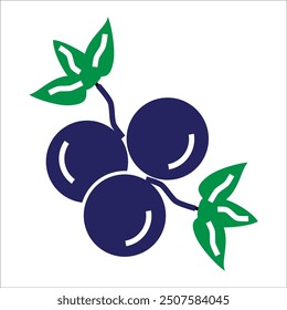 black currant vector icon line template