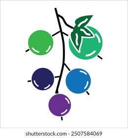 schwarze Johannisbeere, Vektorsymbol-Zeilenvorlage