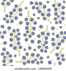 black currants on white background sweet spring summer fruit seamless pattern