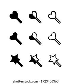 forma del corazón del cursor y de la estrella aislada sobre fondo blanco