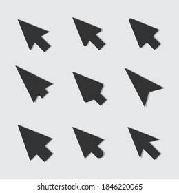 Black cursor pack icon and vector,Can be used for web, print and mobile