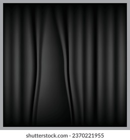 Cortina negra del teatro con. vector
