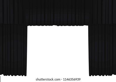 Black curtain. vector illustration