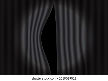 Black curtain wave with spot light design luxury background vector illustration.