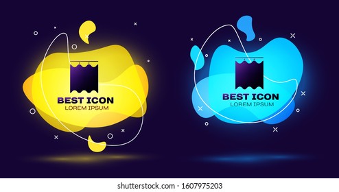 Black Curtains icon isolated on blue background. Set abstract banner with liquid shapes. Vector Illustration