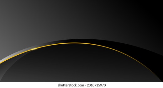 Abstrakter Hintergrund mit schwarzen Wellenlinien Gold Luxus für Corporate Design, Vorlage, Poster, Broschüre, Website, Flyer Design. Vektorgrafik
