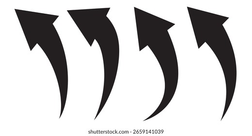 ícone de seta de curva preta em fundo transparente. estilo plano. ícone de seta para o design do seu site, logotipo, aplicativo, UI. seta indicada o símbolo de direção. sinal de seta curva. EPS 10.