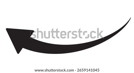 black curve arrow icon on transparent background. flat style. arrow icon for your web site design, logo, app, UI. arrow indicated the direction symbol. curved arrow sign. EPS 10.