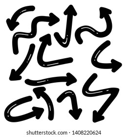 black curve arrows comic style