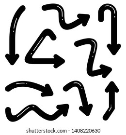 black curve arrows comic style