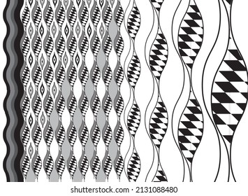 Black curve design pattern line art