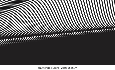 Black curve line abstract background vector image