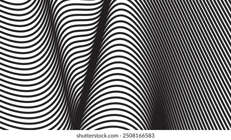 Black curve line abstract background vector image
