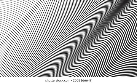 Schwarze Kurve Linie abstraktes Hintergrund Vektorbild