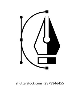 Schwarze Linie Fünfeck Symbol Symbol flache Vektorgrafik Design