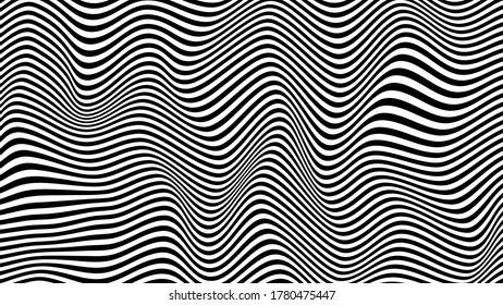 Black curve pattern isolated on white background and texture.