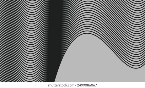 Fondo abstracto de líneas de rayas de curva negra para fondo o presentación