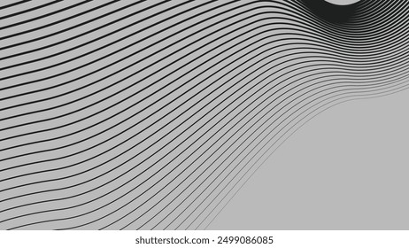 Fondo abstracto de líneas de rayas de curva negra para fondo o presentación