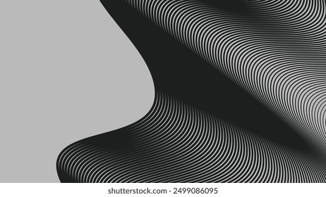 Fondo abstracto de líneas de rayas de curva negra para fondo o presentación