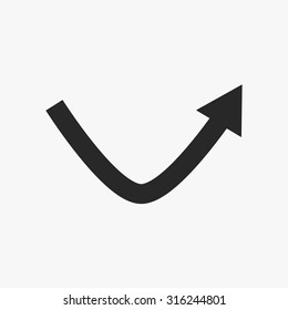 Black Curved angled arrow icons set. Vector Illustration eps10 