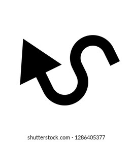 Black curved arrow up
