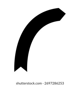 Black curved arrow icon pointing upper right for directional flow and UI navigation