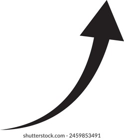 black Curved arrow icon vector illustration. Replaceable vector design