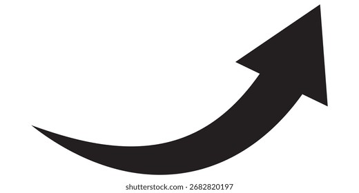  Vetor de ícone de seta curva preta. Vetor de símbolo de símbolo de ícone de ponteiro de seta. Ilustração do ícone de vetor direito da seta isolada no plano de fundo branco. Ilustração de ícone de vetor de seta de curva preta.