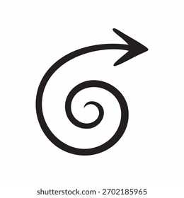 Black curved arrow points right
