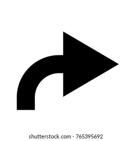 Black curved arrow to right