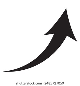 Black curved arrow vector icon. Flat style arrow icon for your website, design, logo, app, UI.