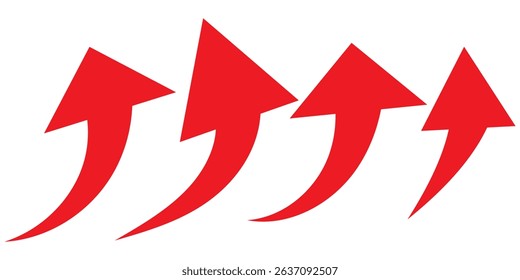 Black curved arrows icons set. Arrow sign in flat style. Wind movement image, process repeat symbol, rotation. Vector illustration