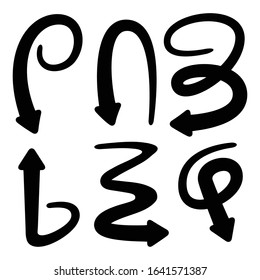 black curved arrows set cursor vector
