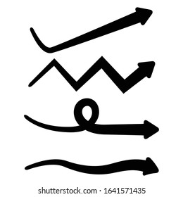 black curved arrows set cursor vector