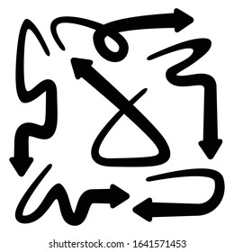 black curved arrows set cursor vector