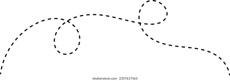 Black Curved Dashed Line Element
