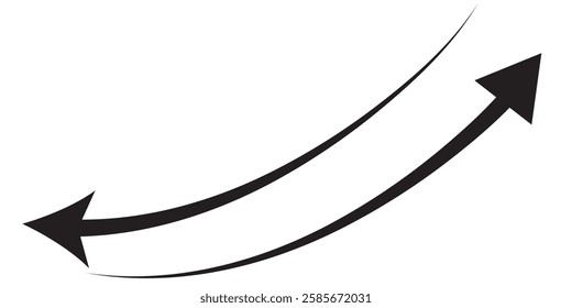 Black curved graph with arrow icon. Arrow illustration pointing up. Counterclockwise direction pointer. 1176 