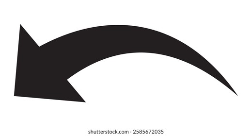 Black curved graph with arrow icon. Arrow illustration pointing up. Counterclockwise direction pointer. 1176 