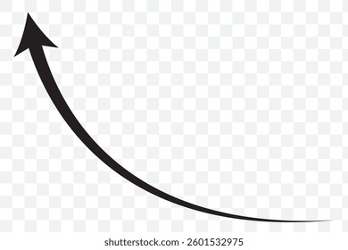 black curved graph with arrow png file type . 