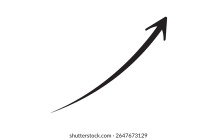 black curved graph with arrow png file type. Vector illustration eps file.