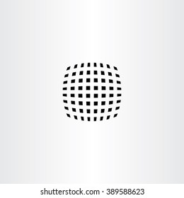 black curved halftone square vector abstract icon design