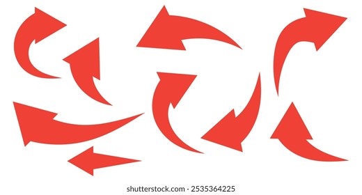 black curved hand drawn arrows set design. vector illustration.