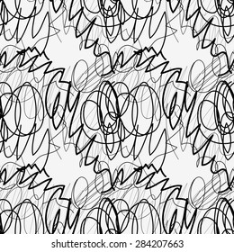 The black curved lines on a white background. Seamless.