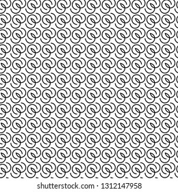 Black curved lines repeat pattern art abstract black and white vector background monochrome geometric texture