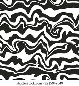Black curved lines. Seamless pattern.