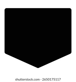 Black Curved Square Label, Vector Template for Logos or Tags